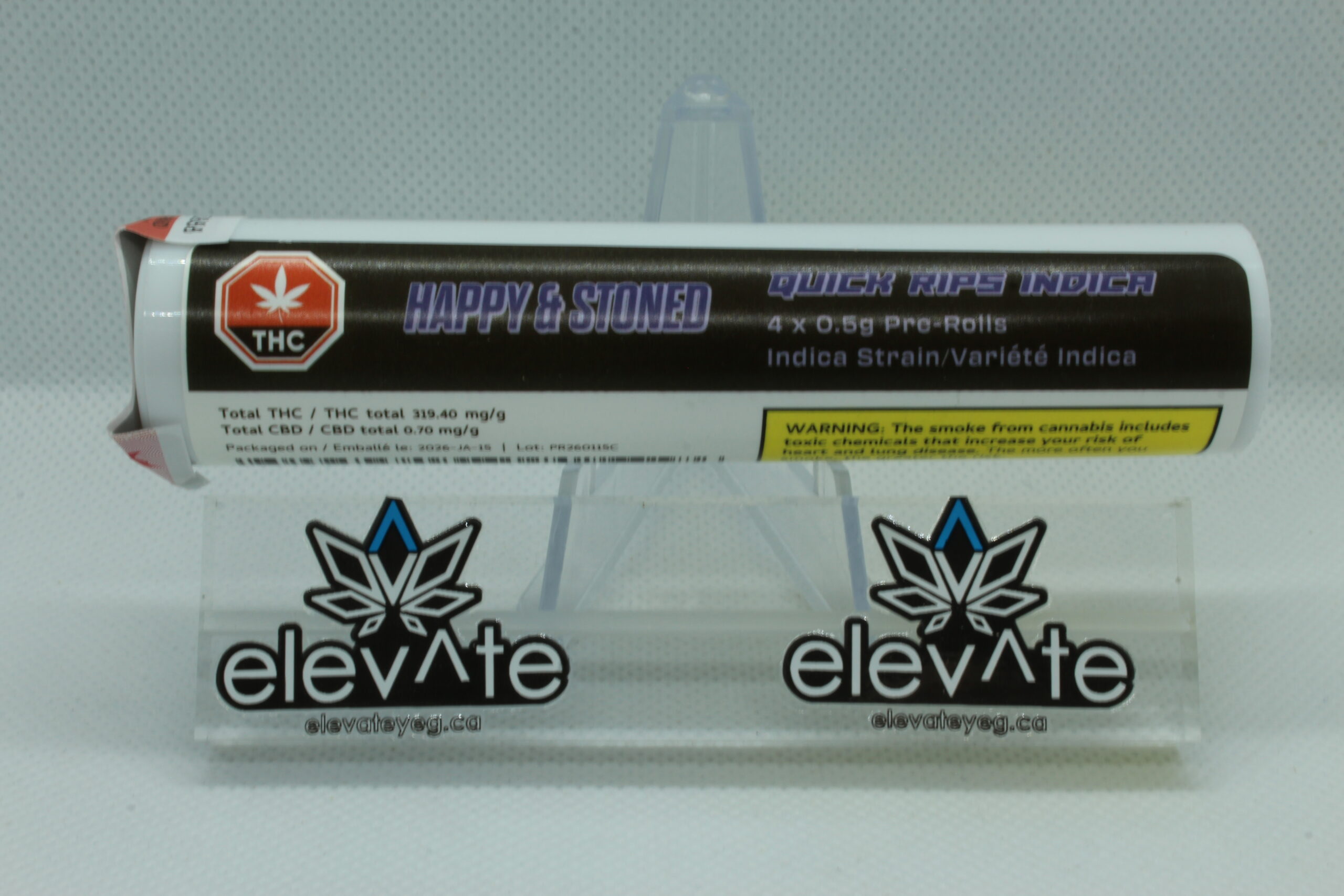 Happy & Stoned Quick Rips INDICA Pre Rolls 4 x 0.5g