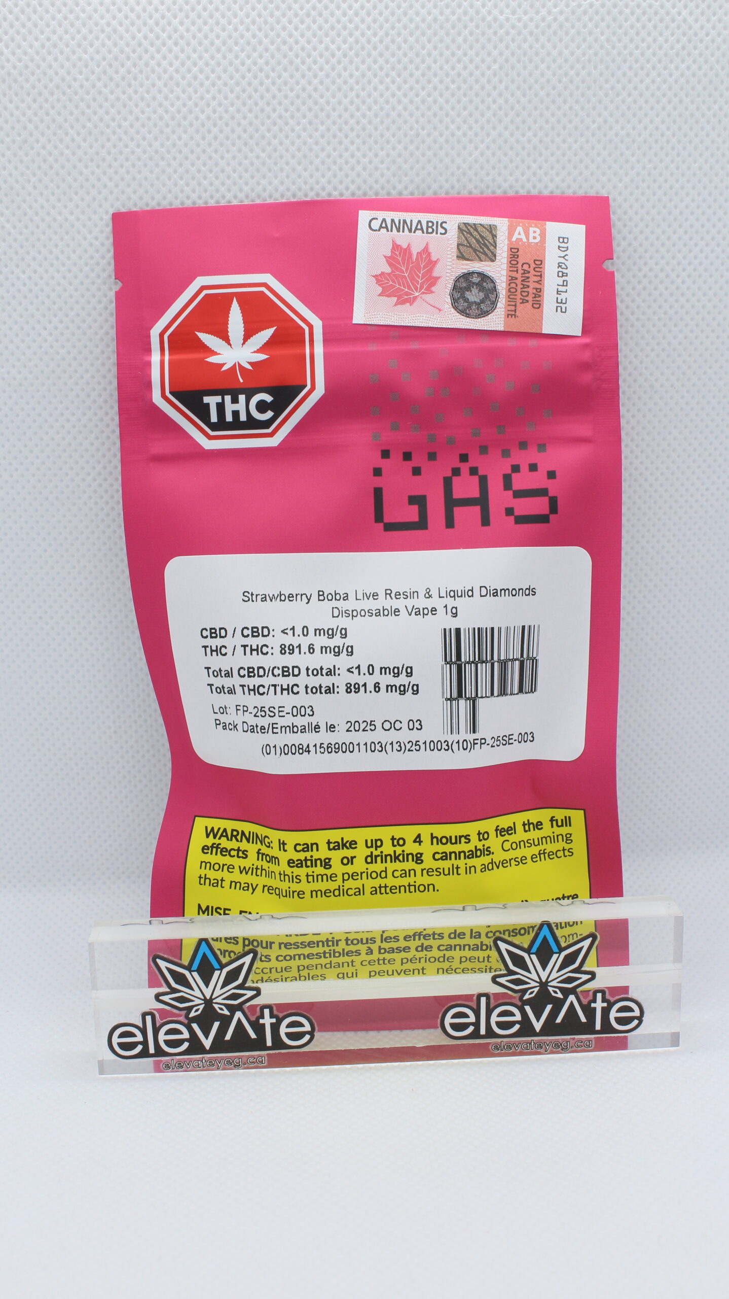 GAS Strawberry Lemonade Live Action Disp. Vape 1g