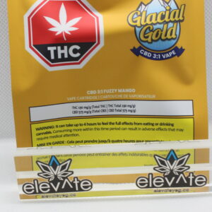 Glacial Gold Fuzzy Mango 1:3 CBD Vape Cart 1g