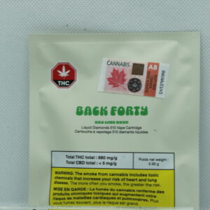 Back Forty Key Lime Kush Liquid Diamonds Vape Cart 0.95g