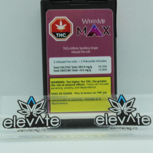 Weed Me Max THCa Infinity Seedless Grape Infused Pre Rolls 2 x 0.7g