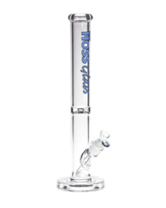 Hoss Glass 18" 50mm Straight Tube w/ Embossed Base & Coloured Logo