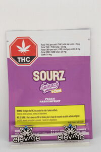 Spinach Sourz Peach Passionfruit THC:CBD:CBN 1:1:1 Soft Chews x5