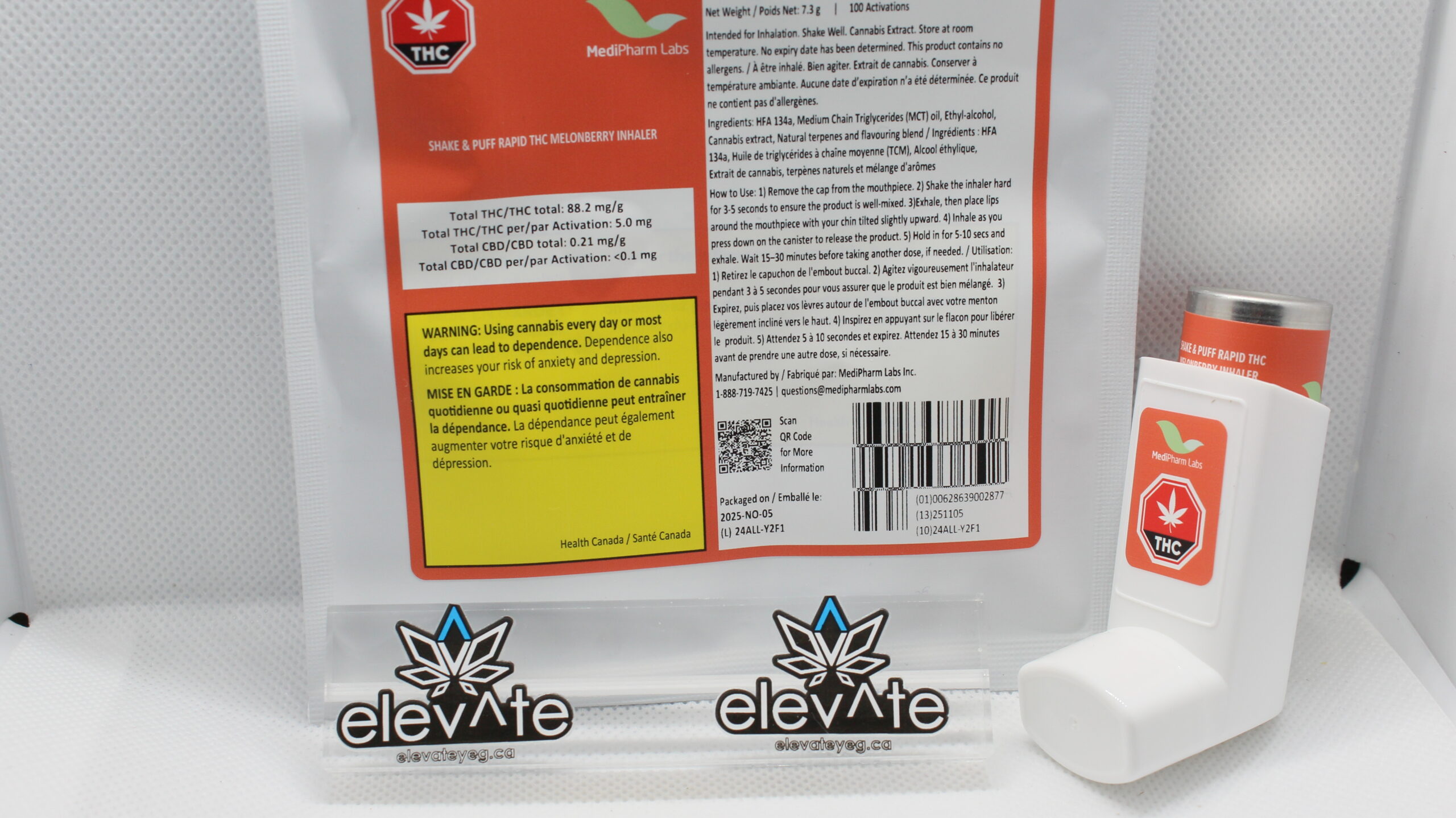 MediPharm Labs SHAKE & PUFF RAPID THC MelonBerry Inhaler