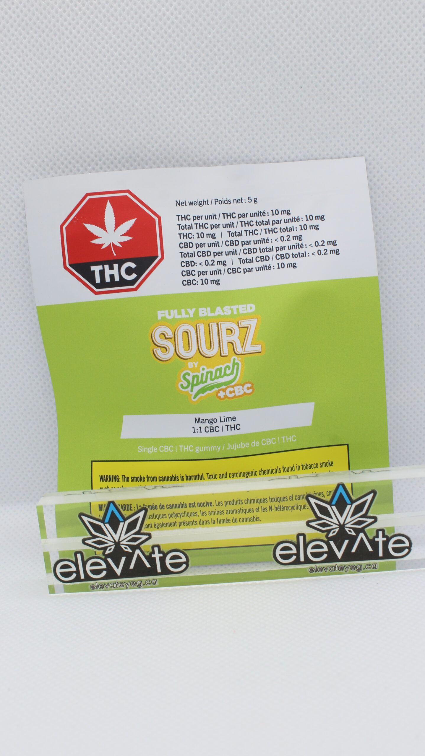 Spinach Sourz Fully Blasted Mango Lime 1:1 (CBC:THC) Soft Chew x1