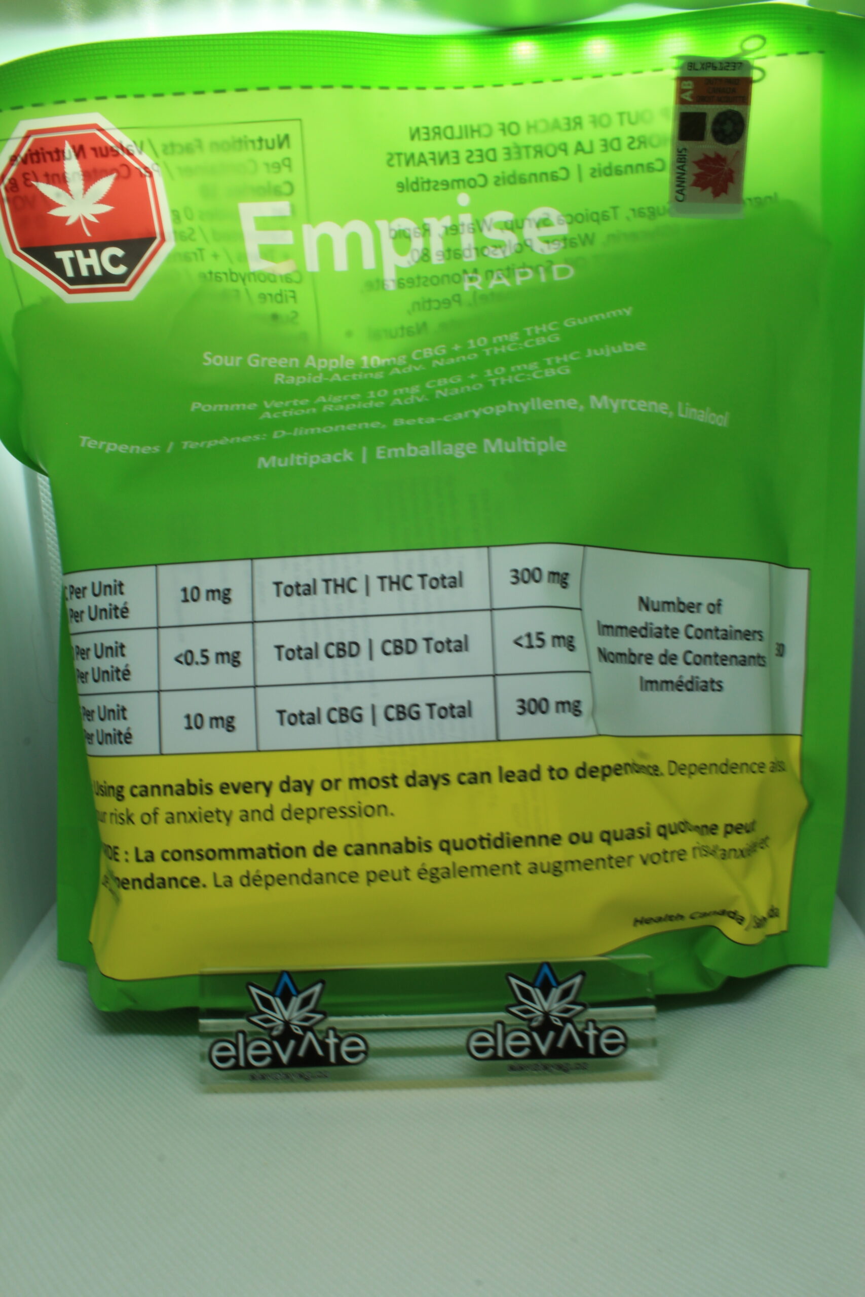Emprise Rapid Sour Green Apple Gummies 30 Pack