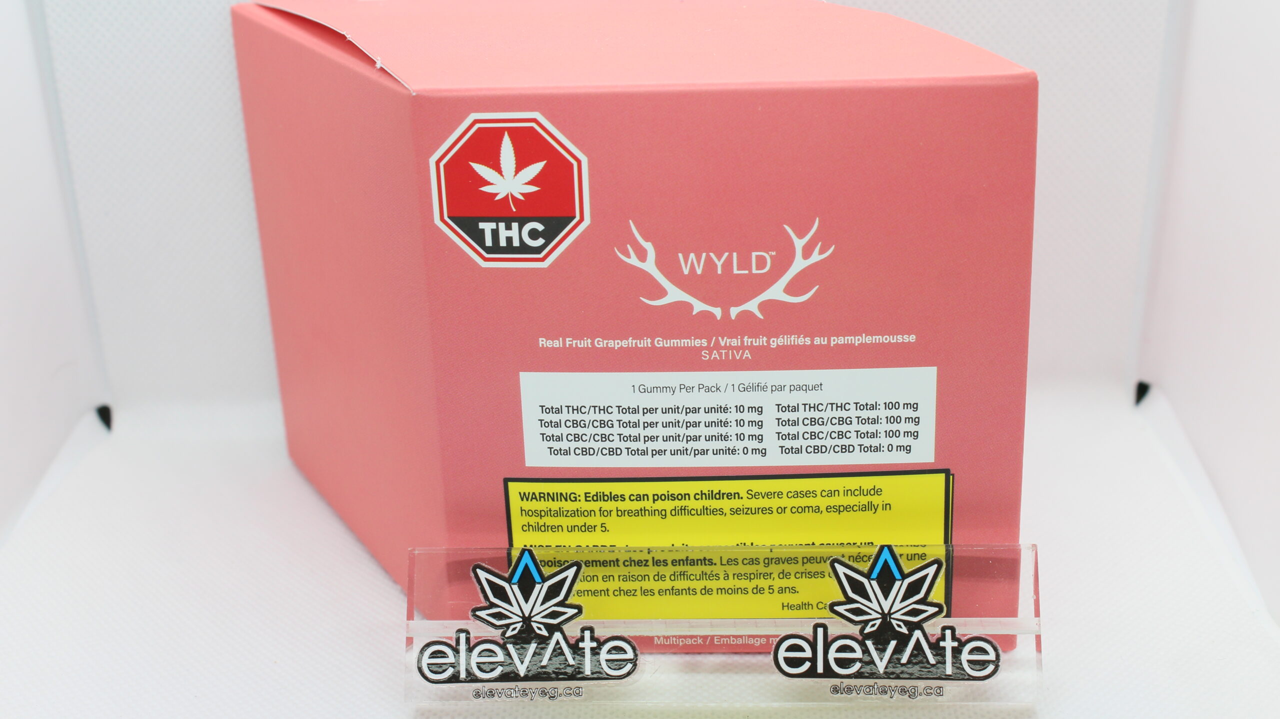 Wyld Grapefruit (SATIVA) THC:CBG:CBC 1:1:1 Multipack of 10 Soft Chews