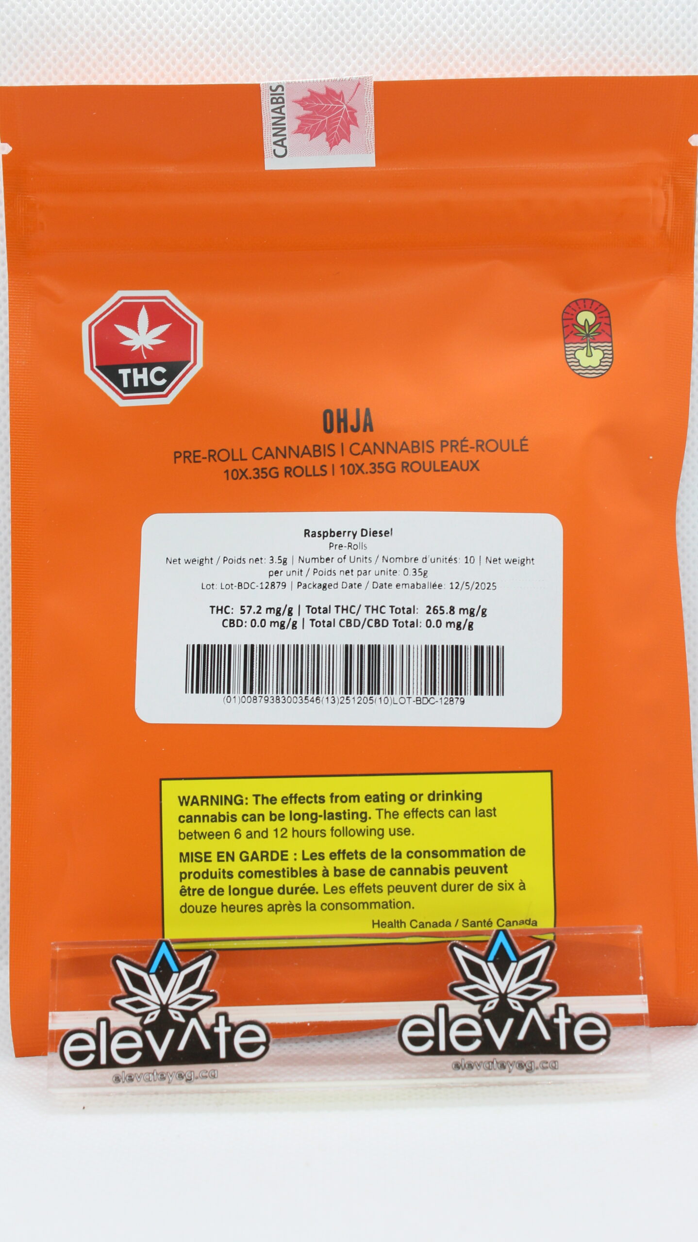 OHJA Raspberry Diesel 10 x 0.35g Pre Rolls