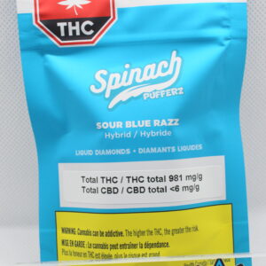 Spinach Sour Blue Razz Liquid Diamonds AIO Disp. Vape 1g