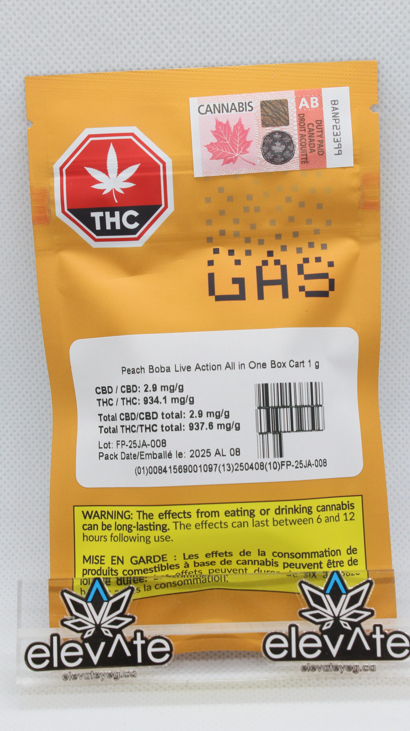 GAS Peach Ice Live Diamonds Disp. Vape 1g