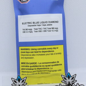 Bold Glazed Electric Blue Liquid Diamond Disp. Vape 1g