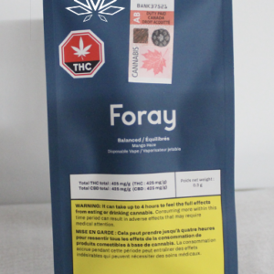 Foray Mango Haze Balanced Disp. Vape Pen 0.3g - concentrates at Elevate Cannabis Co., Edmonton