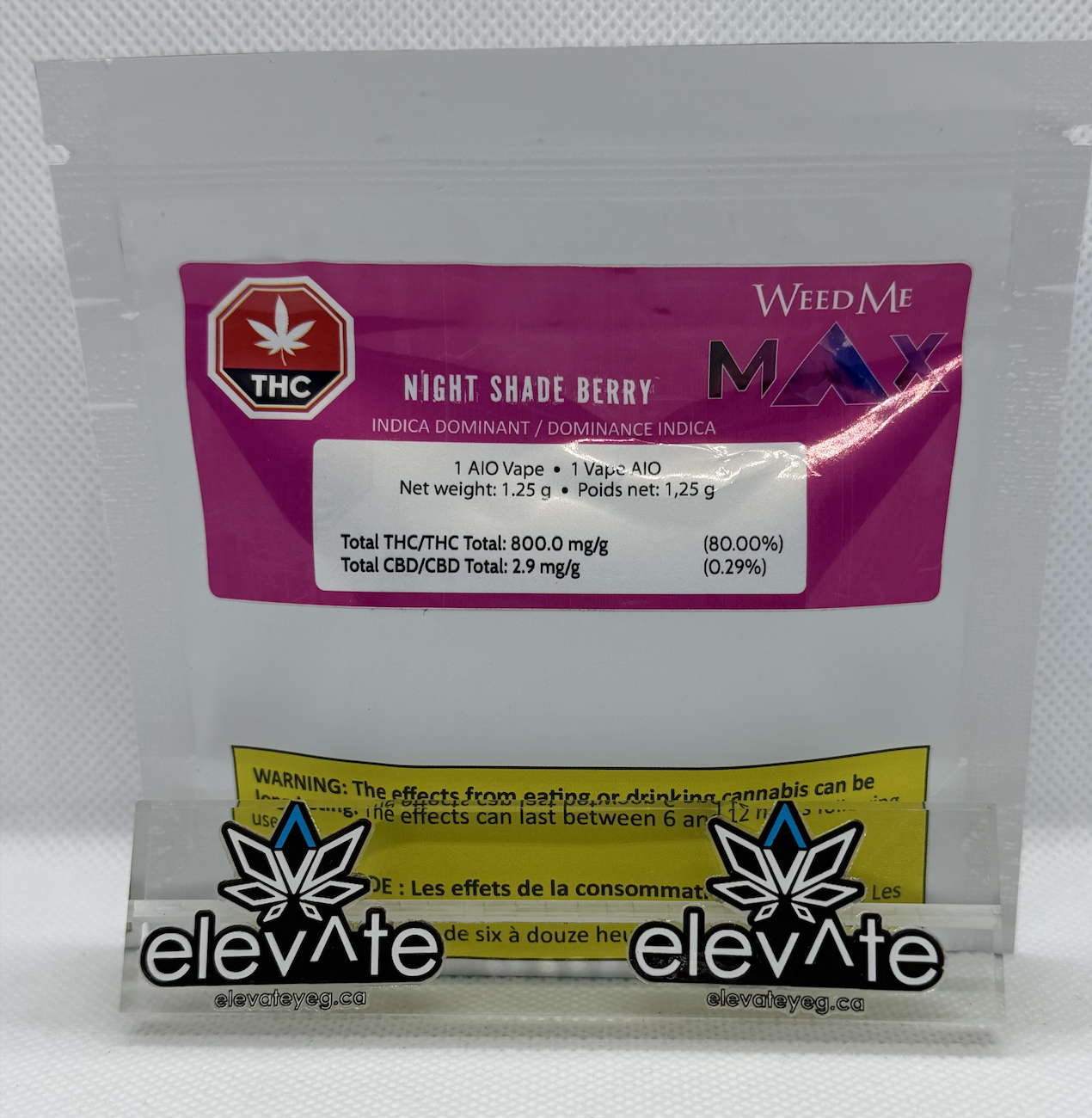 Weed Me Max Nightshade Berry AIO 1.25g - uncategorized at Elevate Cannabis Co., Edmonton