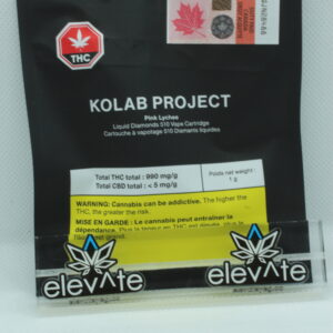 Kolab Project Pink Lychee Diamonds Vape Cart 1g - concentrates at Elevate Cannabis Co., Edmonton