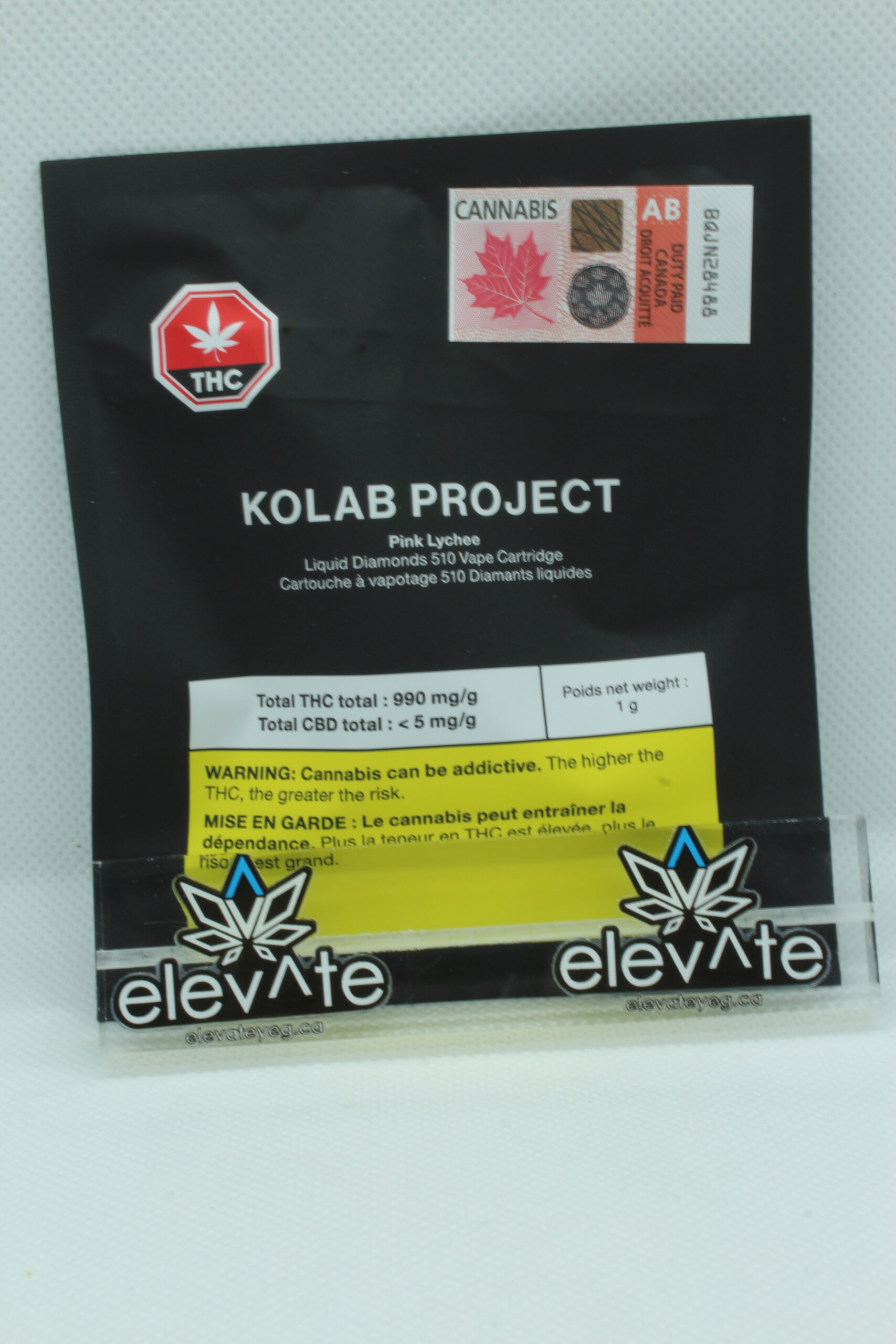 Kolab Project Pink Lychee Diamonds Vape Cart 1g - concentrates at Elevate Cannabis Co., Edmonton