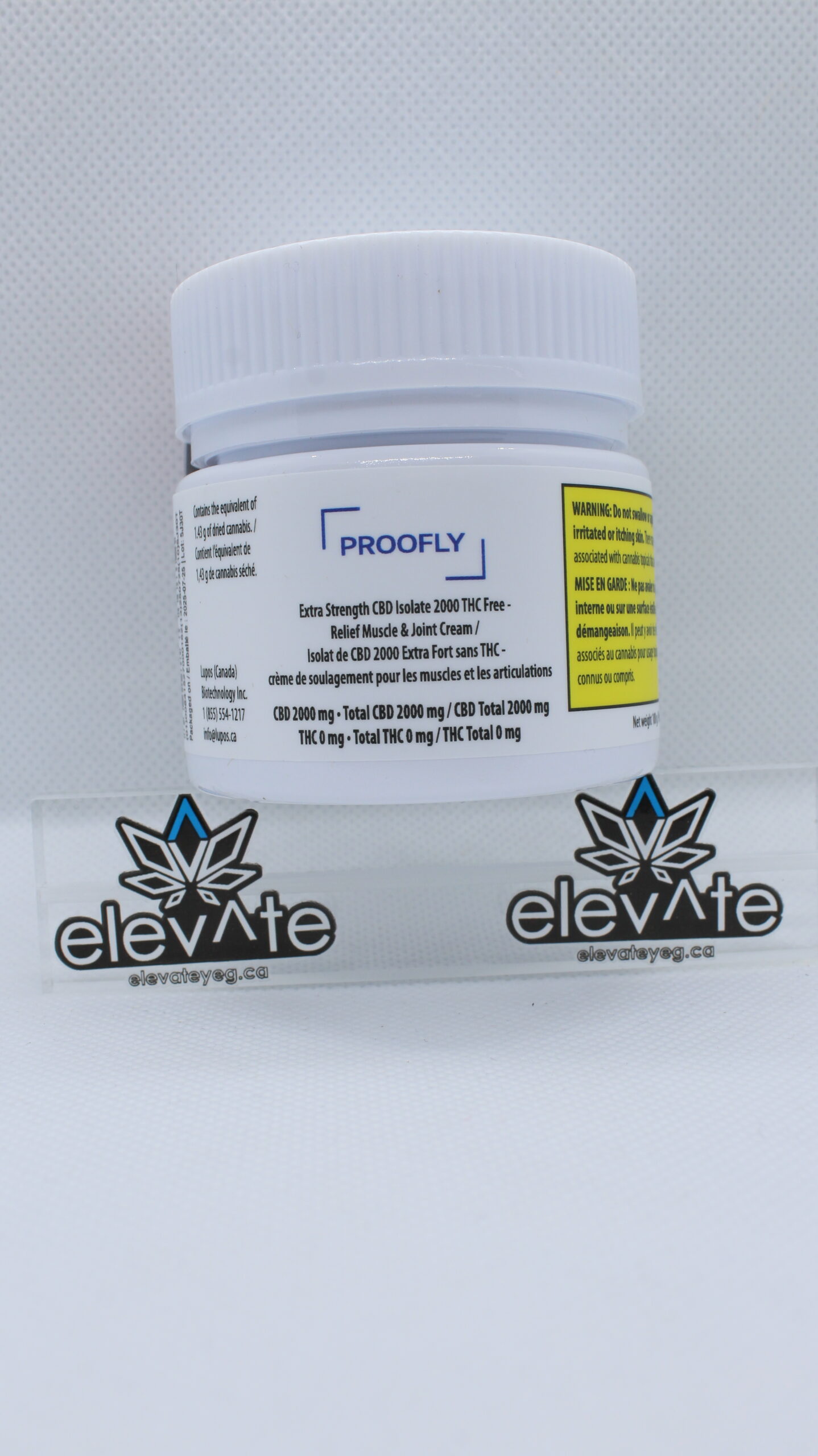 Proofly Extra Strength CBD Relief Muscle & Joint Cream 100g - topical at Elevate Cannabis Co., Edmonton