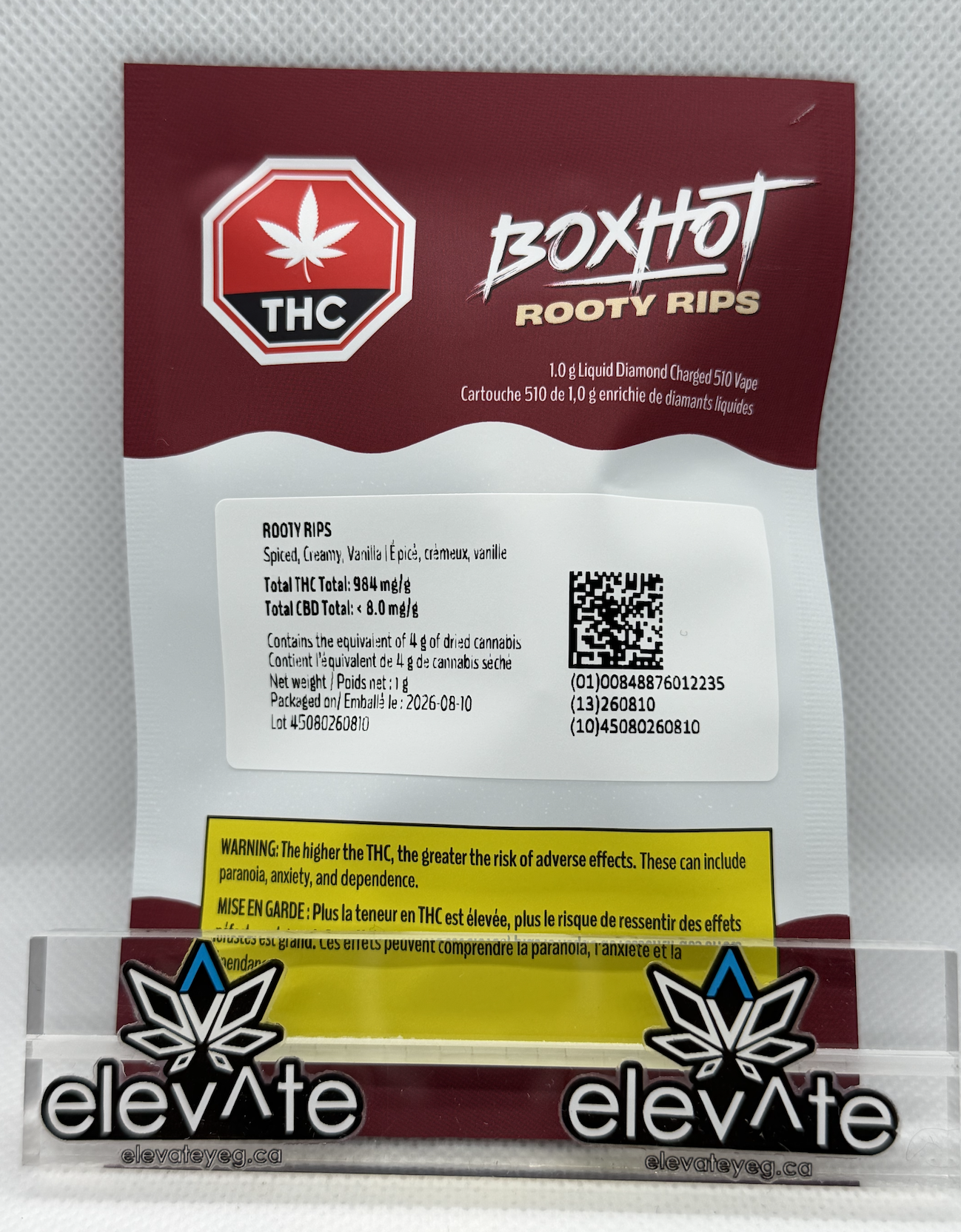 BOXHOT Rooty Rips Liquid Diamond Charged Vape Cart 1g - concentrates at Elevate Cannabis Co., Edmonton