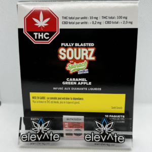Multipack Spinach Sourz Fully Blasted Caramel Green Green Apple Soft Chews x10 - Sativa edibles at Elevate Cannabis Co., Edmonton