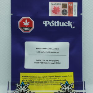 Potluck POPZ Blueberry Vanilla Disp. Vape 0.2g - concentrates at Elevate Cannabis Co., Edmonton