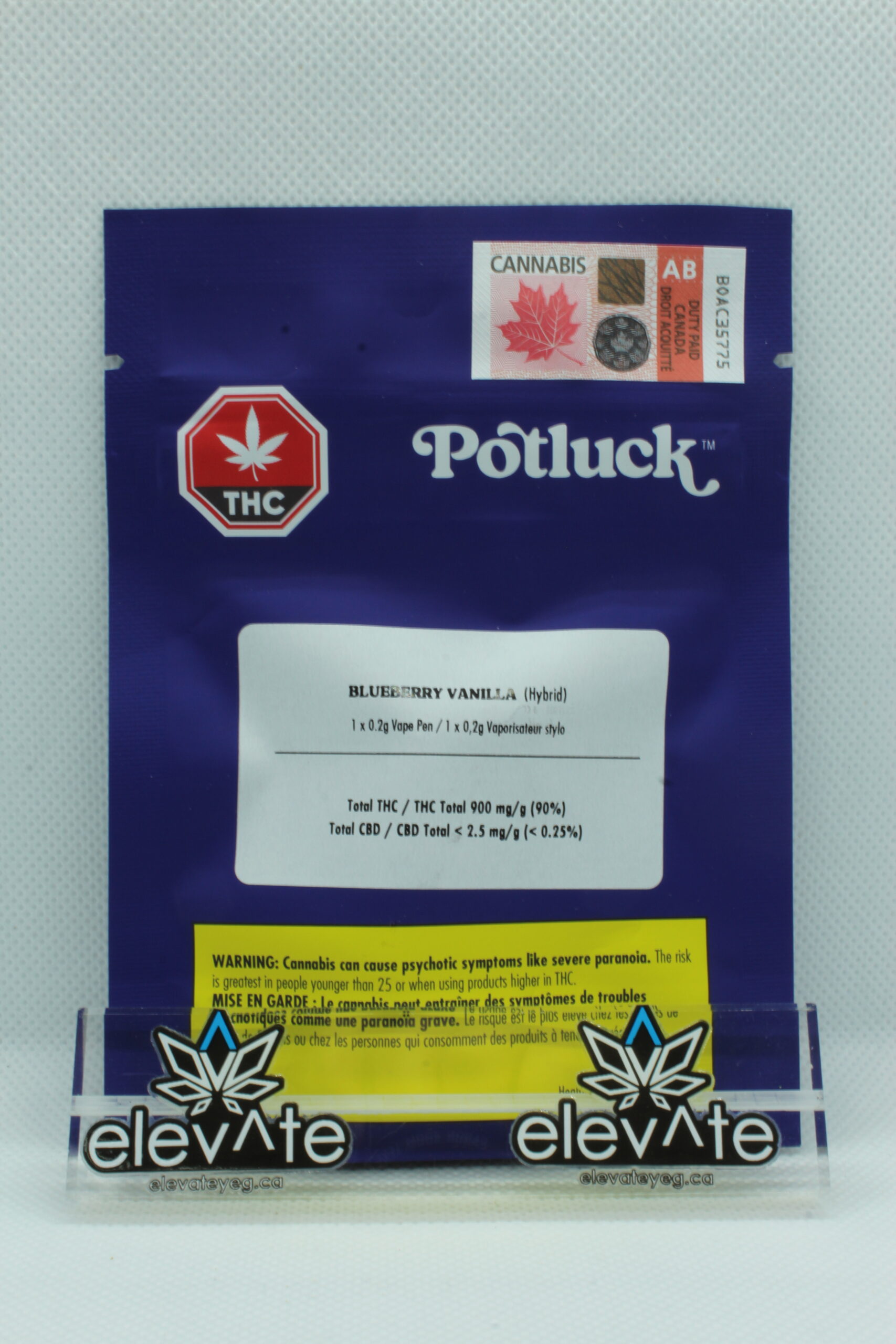 Potluck POPZ Blueberry Vanilla Disp. Vape 0.2g - concentrates at Elevate Cannabis Co., Edmonton