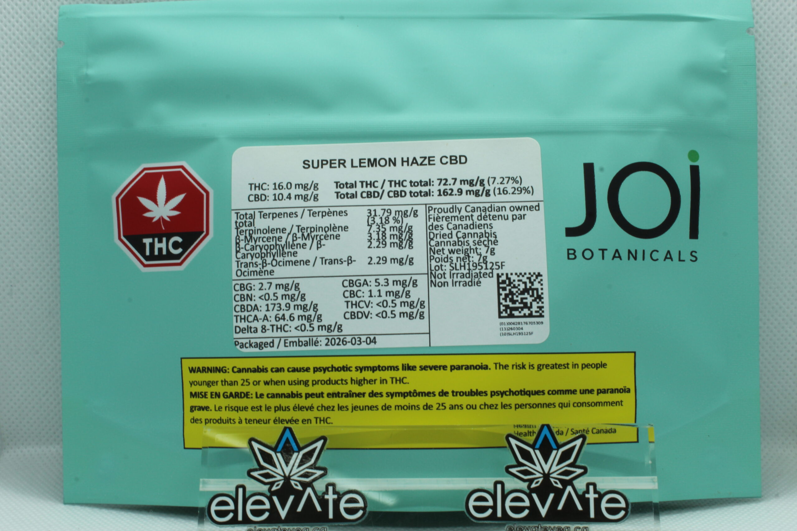 Joi Botanicals Super Lemon Haze CBD 7g - CBD flower at Elevate Cannabis Co., Edmonton