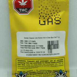 GAS Golden Guava Live Action Disp. Vape 1g - uncategorized at Elevate Cannabis Co., Edmonton