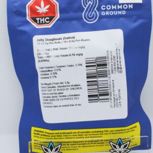 Common Ground Jelly Doughnutz Pre Rolls 10 x 0.5g - Sativa pre-roll at Elevate Cannabis Co., Edmonton