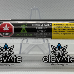 Dog Star Miracle Alien Cookies Pre Rolls 3 x 0.5g - Hybrid pre-roll at Elevate Cannabis Co., Edmonton