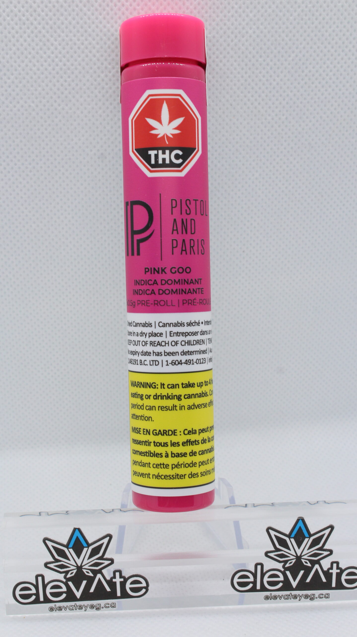 Pistol and Paris Pink Goo Pre Rolls 3 x 0.5g - Indica pre-roll at Elevate Cannabis Co., Edmonton