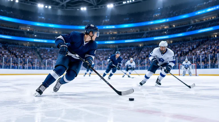 Rogers Place events August 2026: international junior hockey game under blue arena lights in Downtown Edmonton